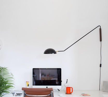Swing Dome Wall Light Set | Wood & Aluminum | White and Black Finish
