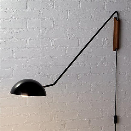 Swing Dome Wall Light Set | Wood & Aluminum | White and Black Finish