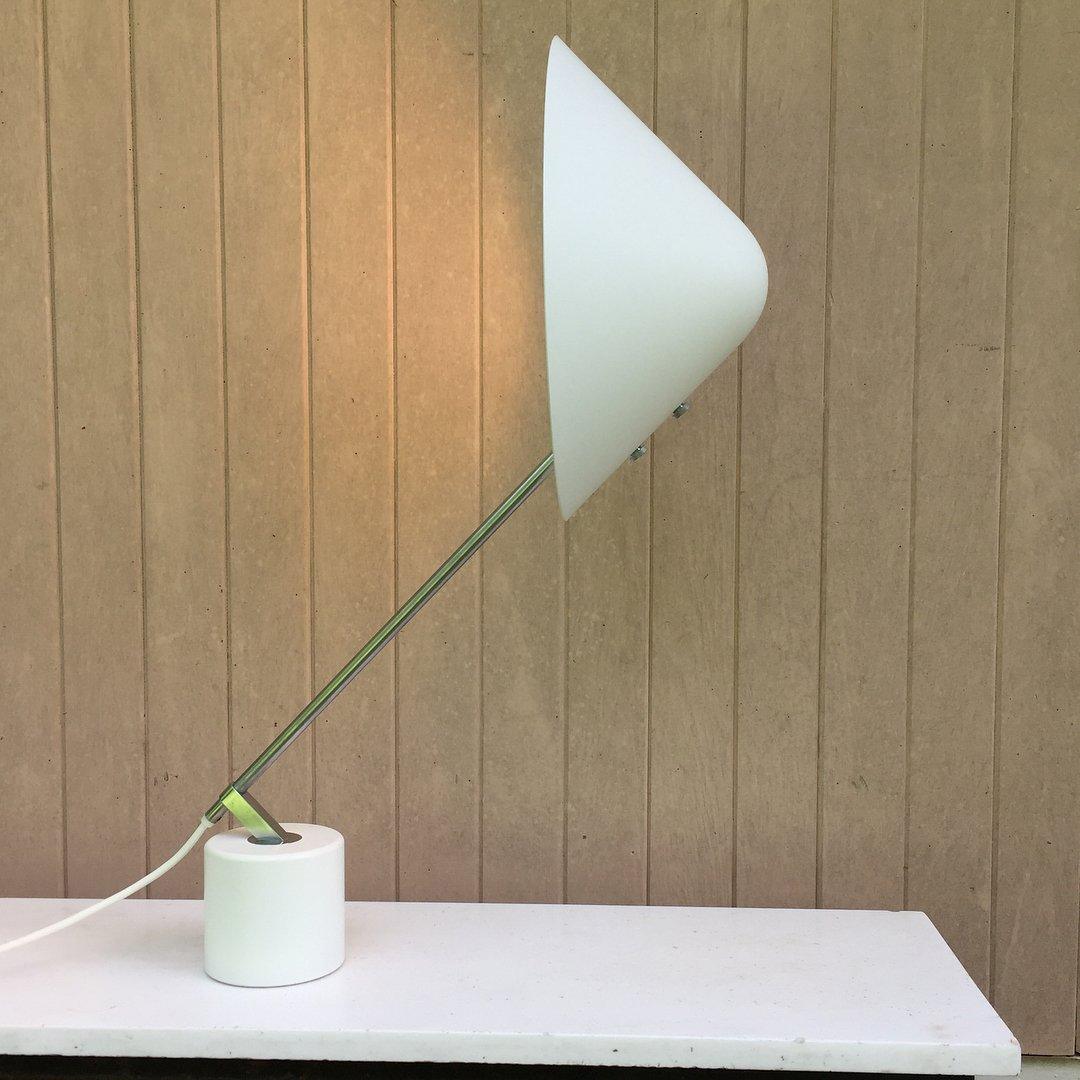 Minimalist Desk Lamp | White Aluminum Shade | Adjustable Steel Arm