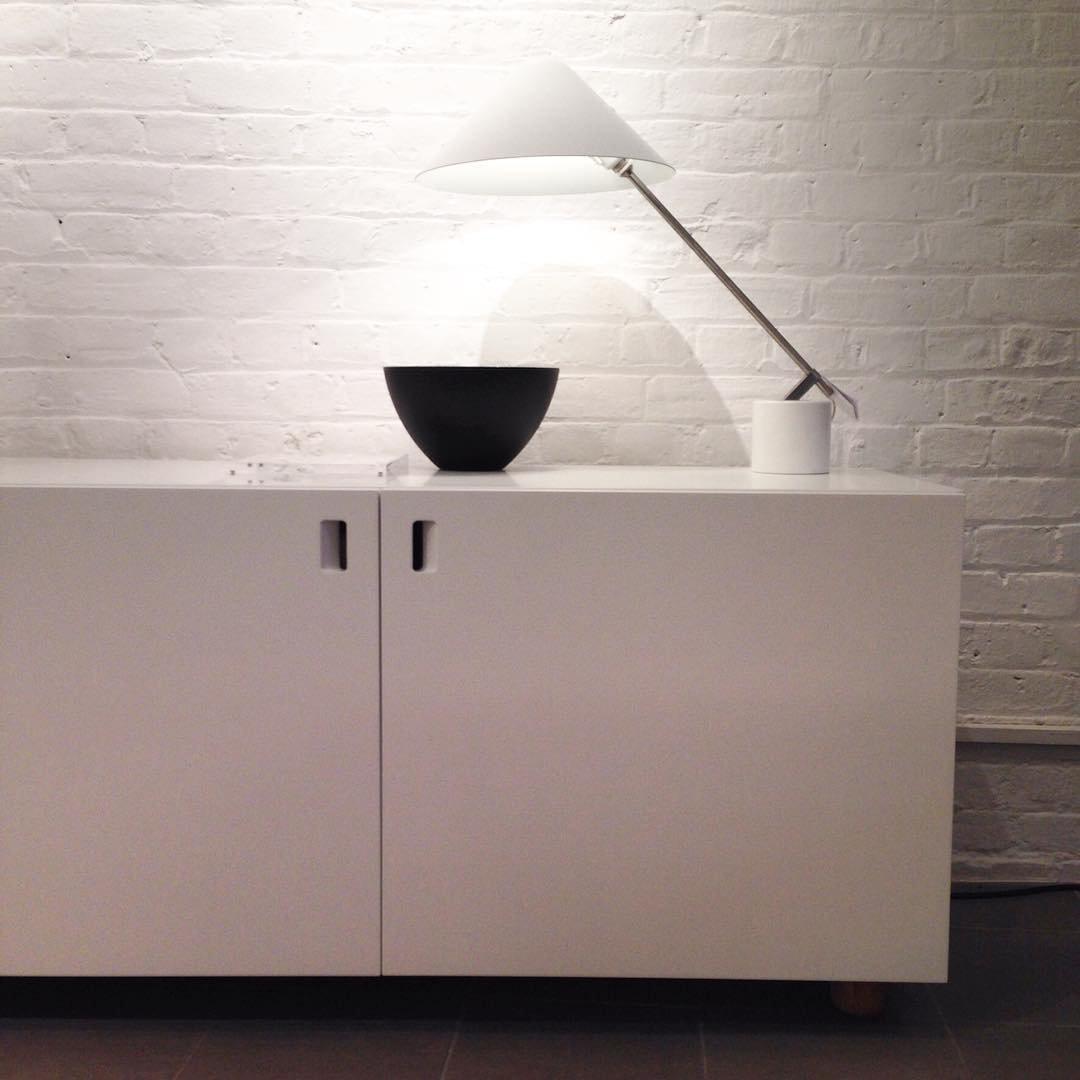 Minimalist Desk Lamp | White Aluminum Shade | Adjustable Steel Arm