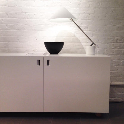 Minimalist Desk Lamp | White Aluminum Shade | Adjustable Steel Arm