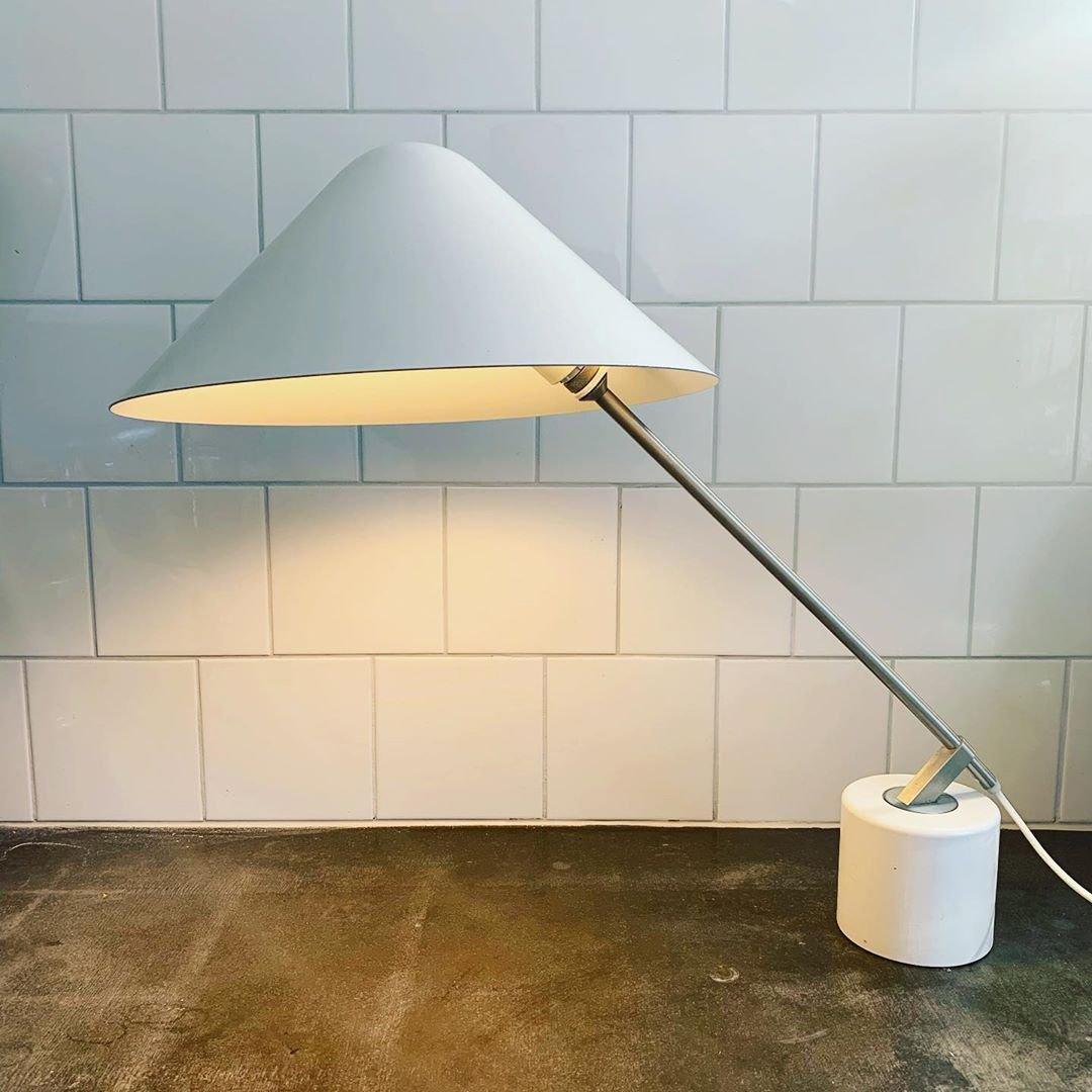 Minimalist Desk Lamp | White Aluminum Shade | Adjustable Steel Arm