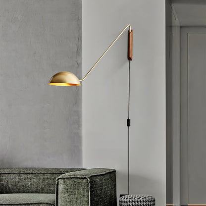Swing Dome Wall Light Set | Wood & Aluminum | White and Black Finish
