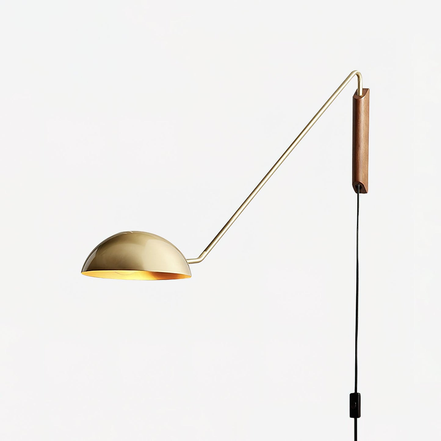 Swing Dome Wall Light Set | Wood & Aluminum | White and Black Finish