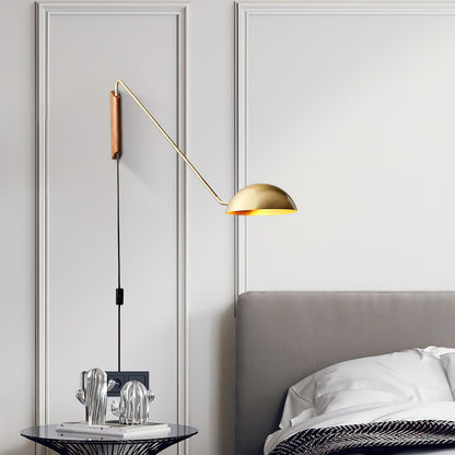 Swing Dome Wall Light Set | Wood & Aluminum | White and Black Finish