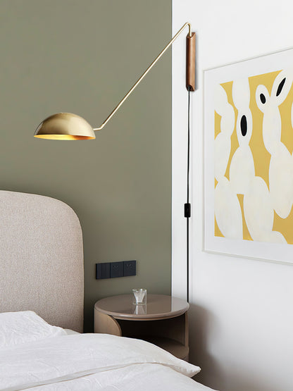 Swing Dome Wall Light Set | Wood & Aluminum | White and Black Finish