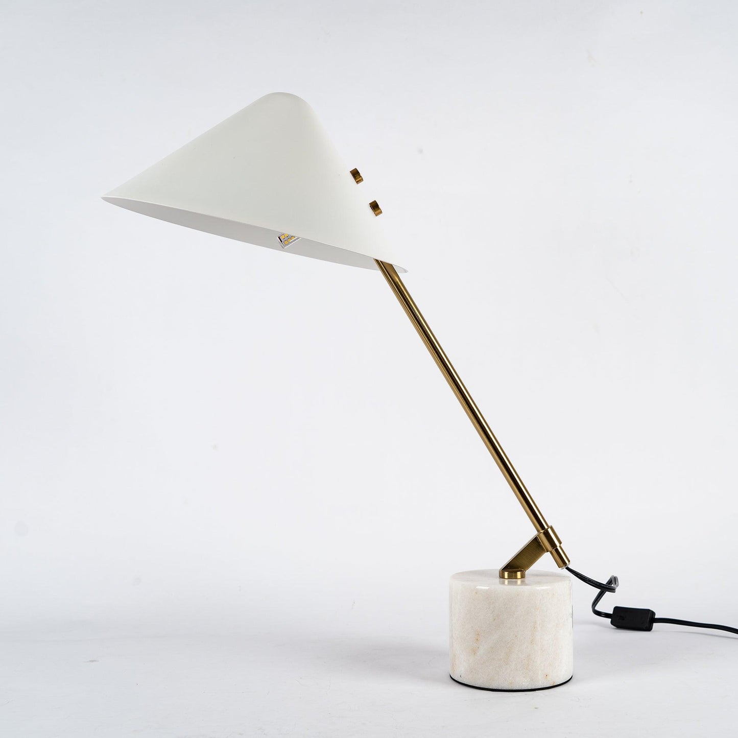 Minimalist Desk Lamp | White Aluminum Shade | Adjustable Steel Arm