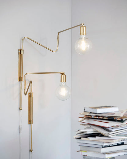 Swing Wall Lamp | Adjustable Brass & Metal | Set of 2