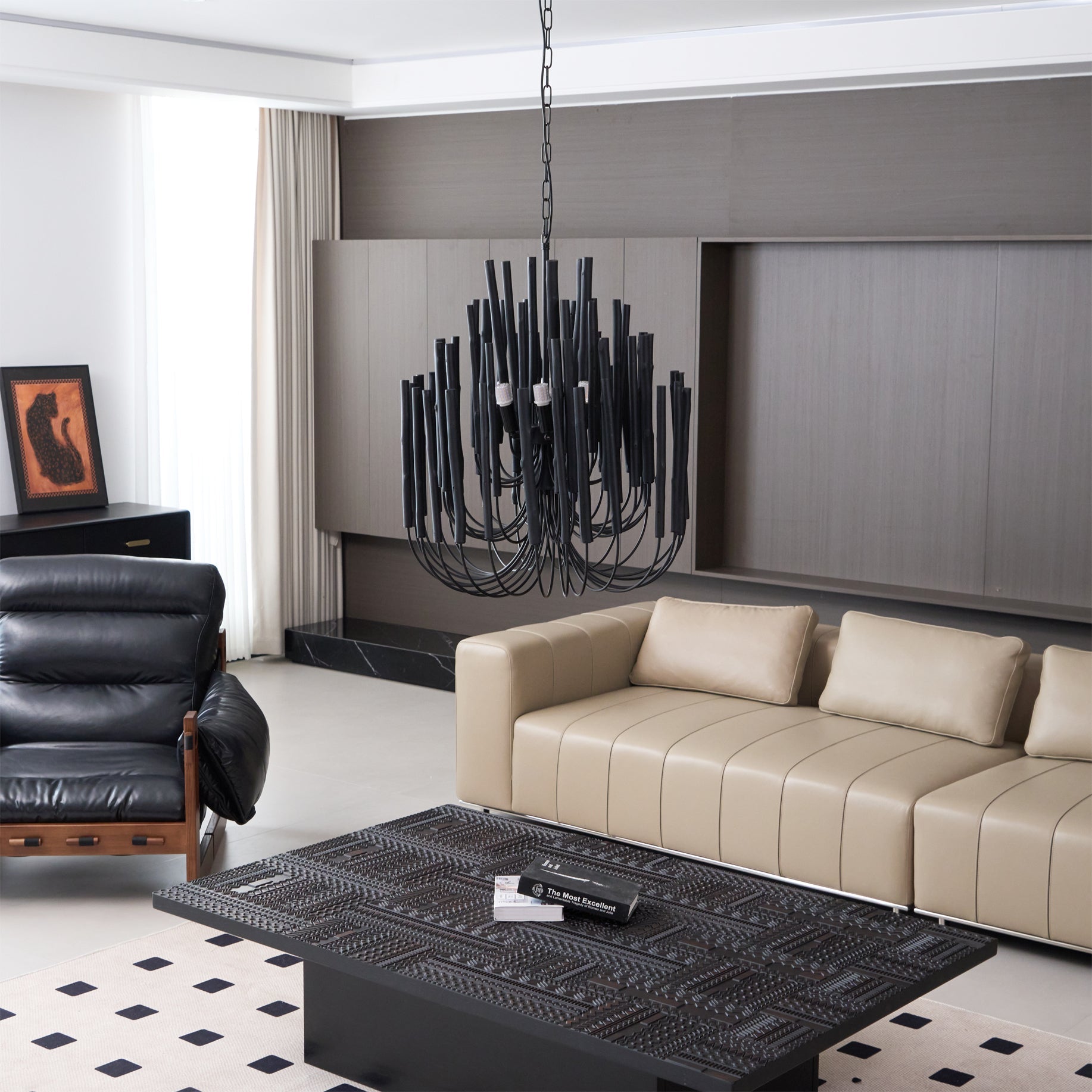 Swinton Chandelier | White Wood & Metal | Multiple Head Options