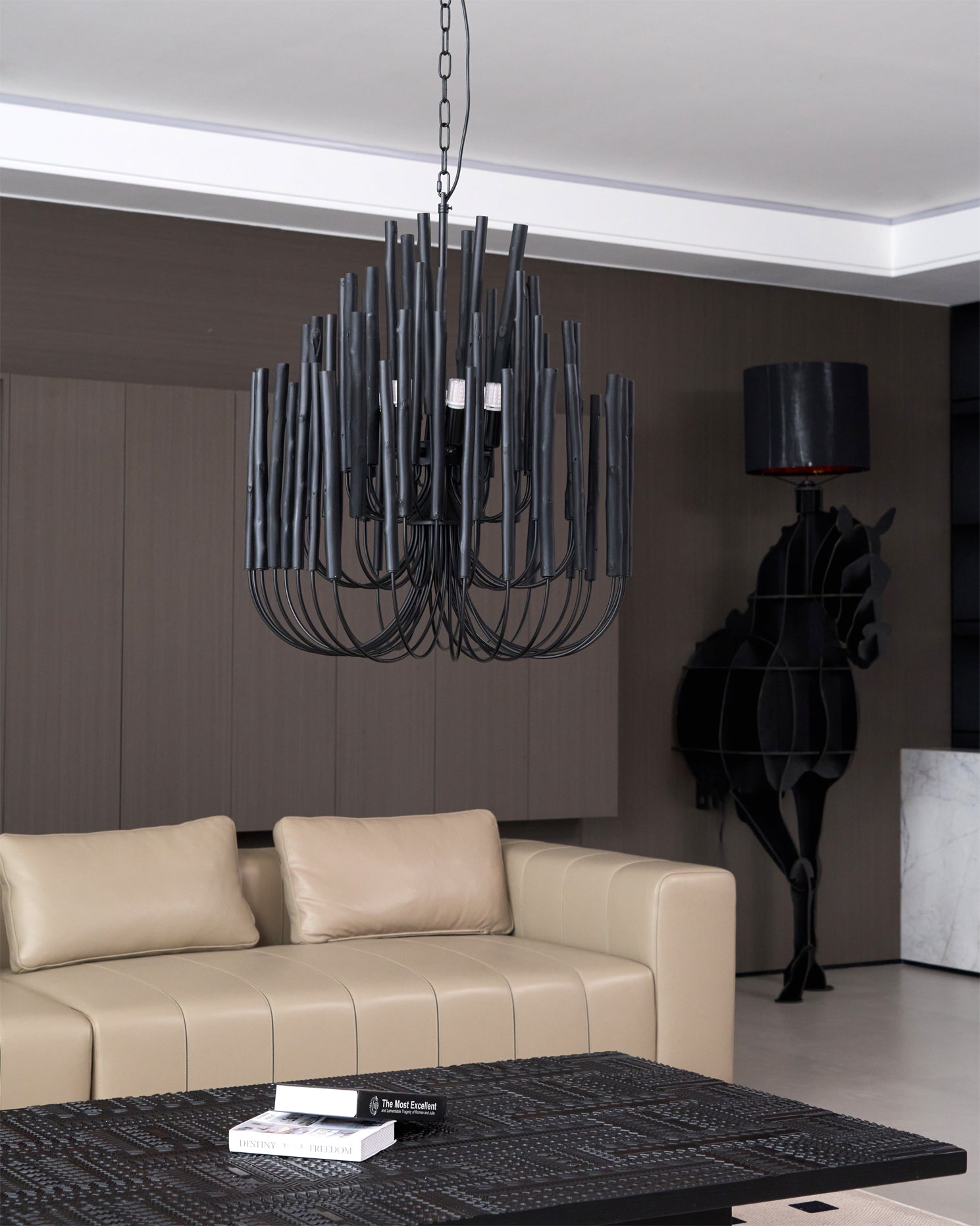 Swinton Chandelier | White Wood & Metal | Multiple Head Options