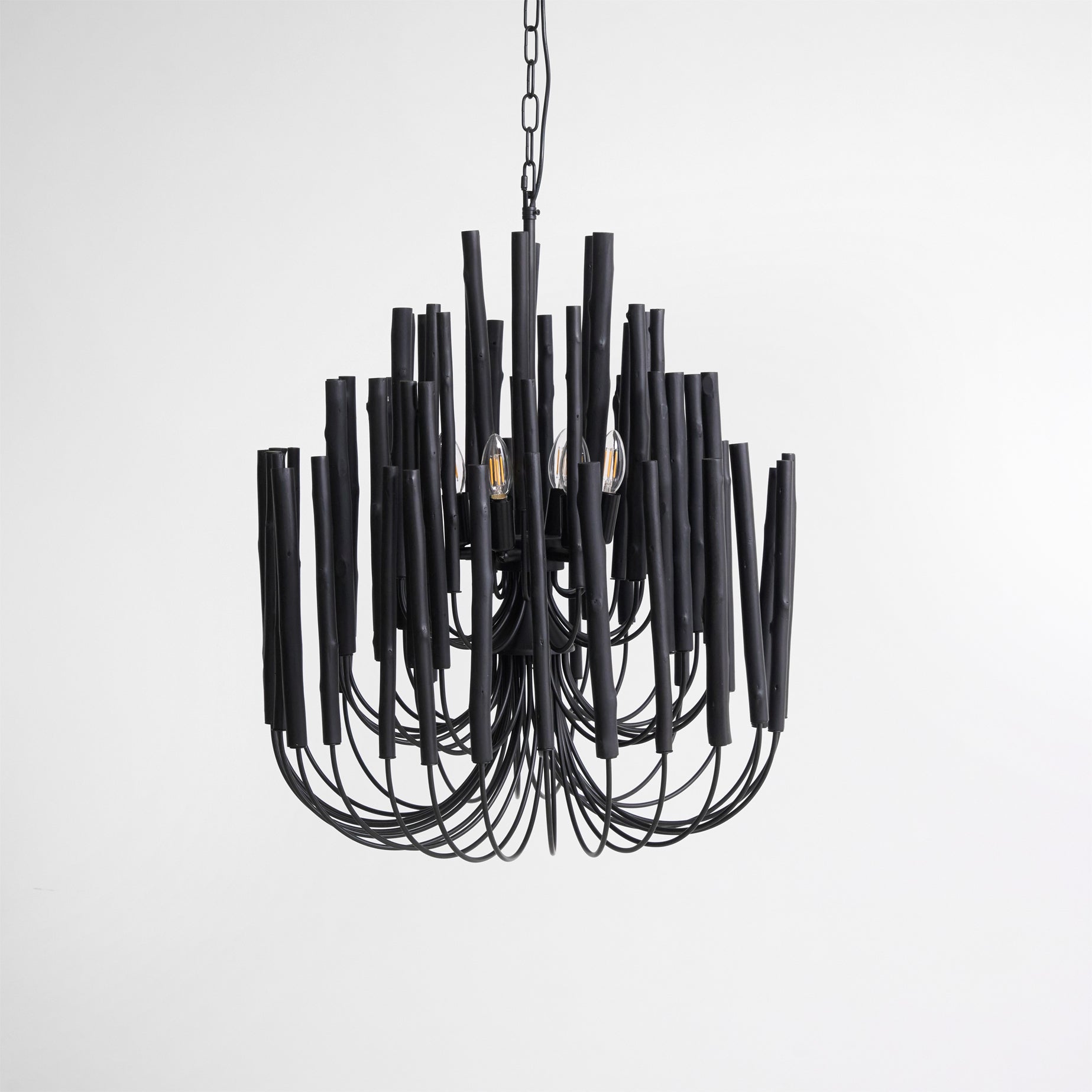 Swinton Chandelier | White Wood & Metal | Multiple Head Options