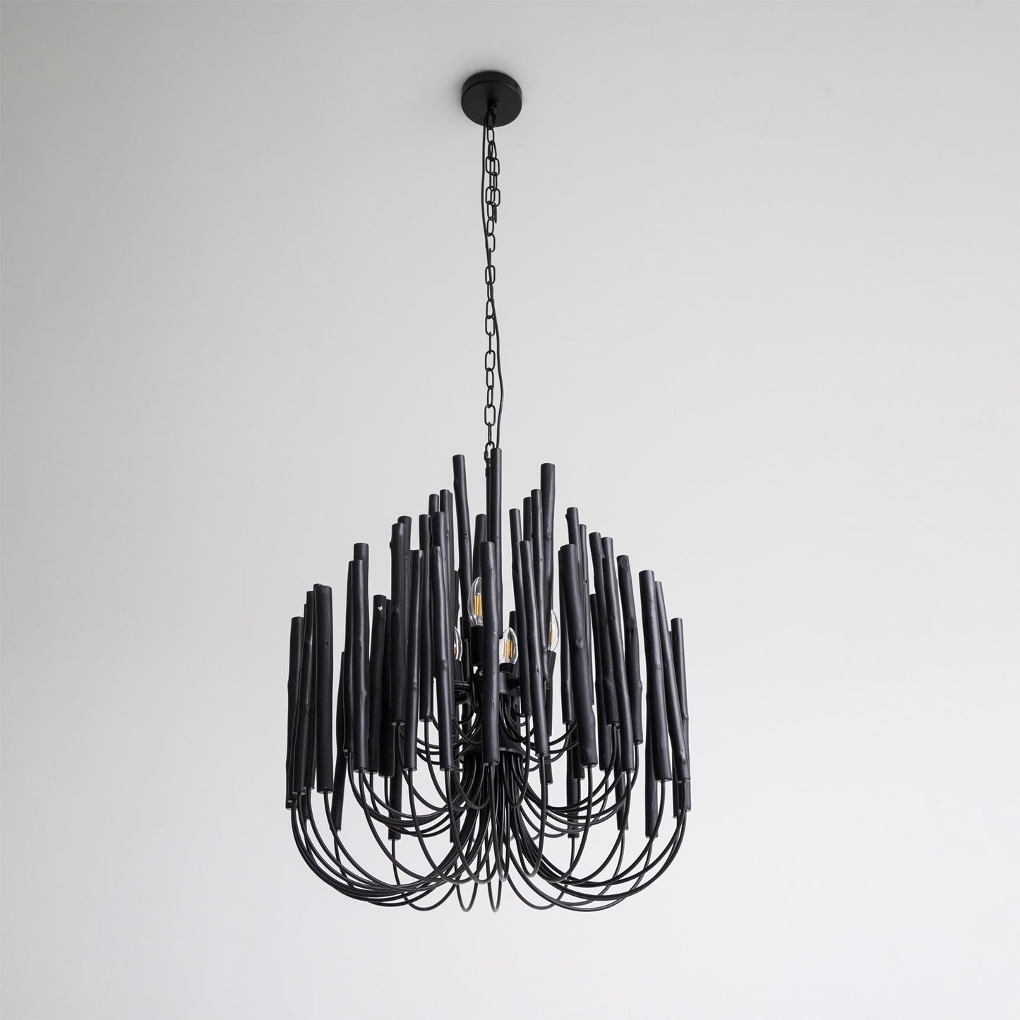 Swinton Chandelier | White Wood & Metal | Multiple Head Options
