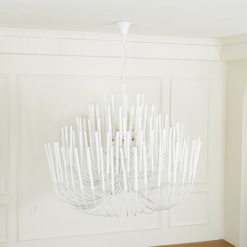 Swinton Chandelier | White Wood & Metal | Multiple Head Options