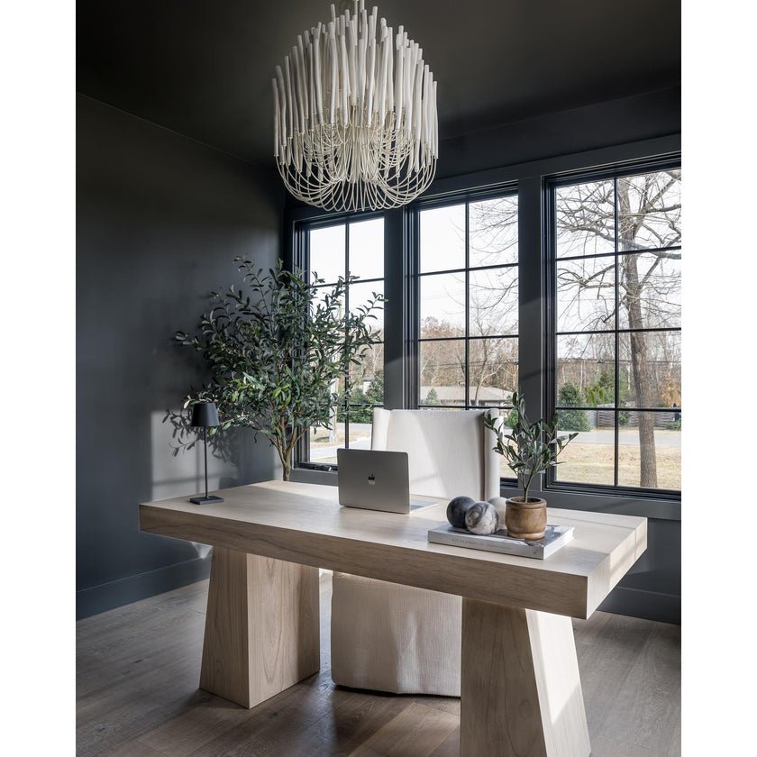 Swinton Chandelier | White Wood & Metal | Multiple Head Options