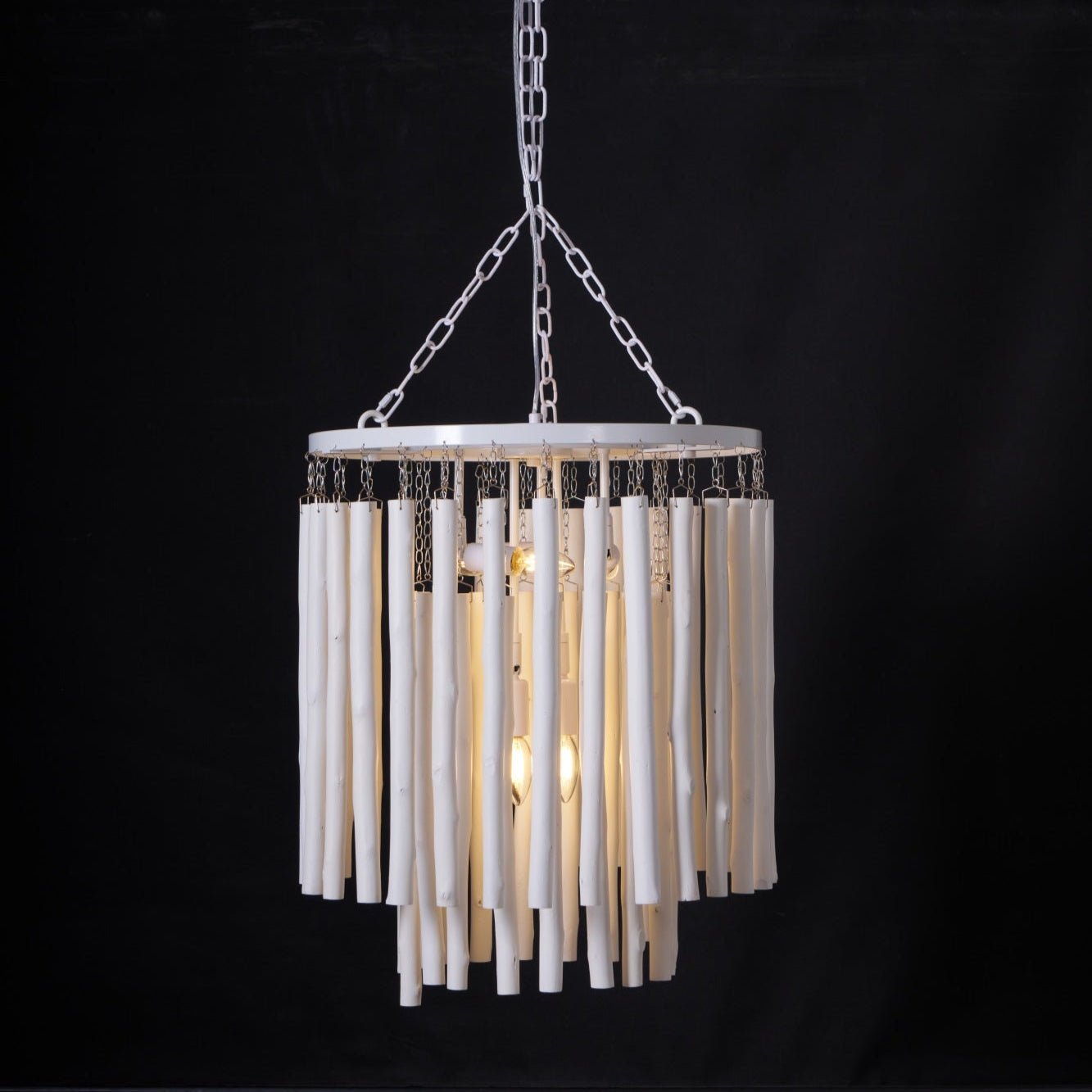 Swinton Chandelier | White Wood & Metal | Multiple Head Options