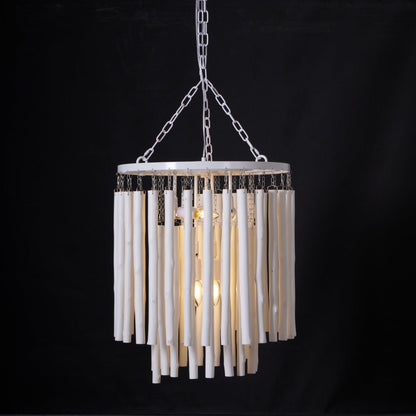 Swinton Chandelier | White Wood & Metal | Multiple Head Options