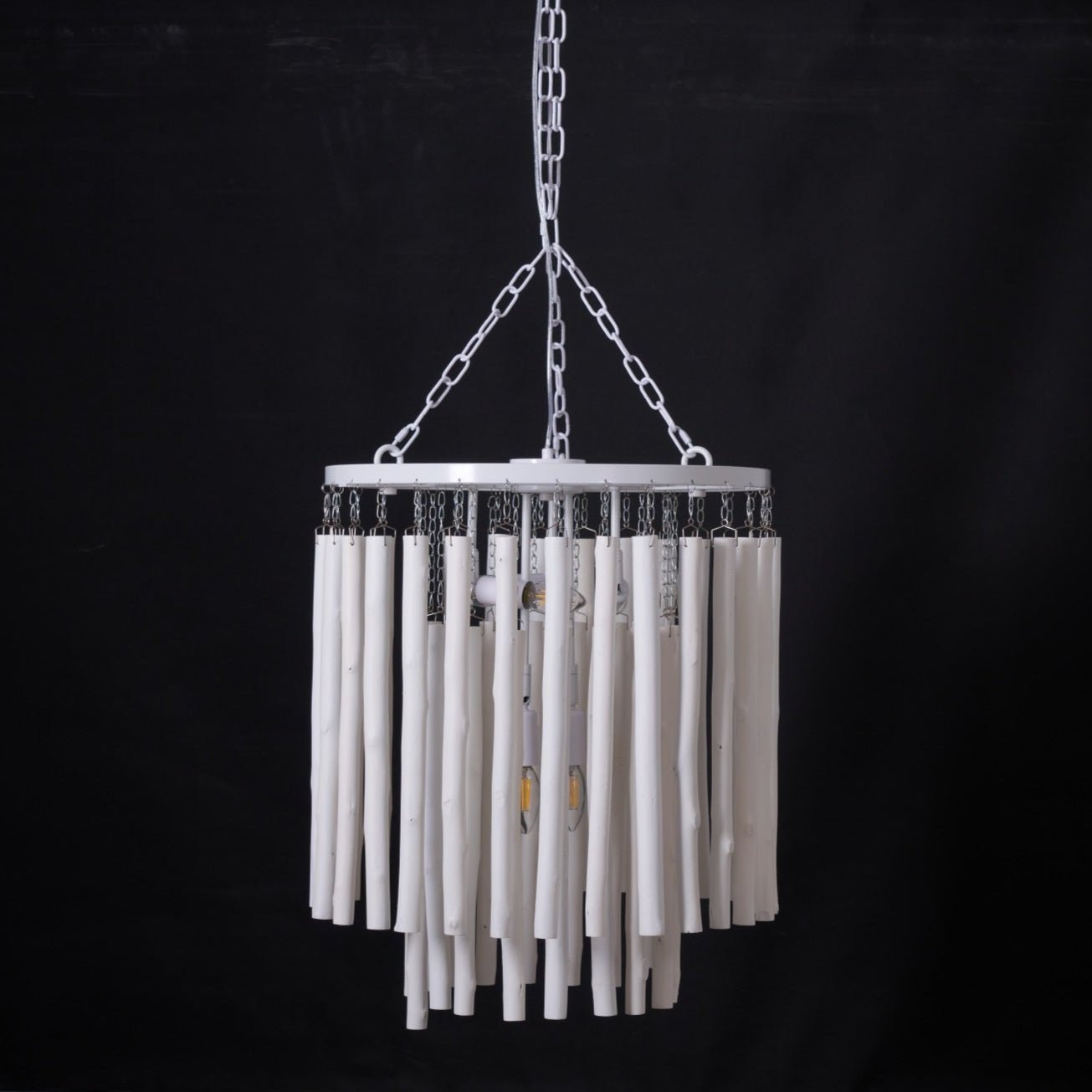 Swinton Chandelier | White Wood & Metal | Multiple Head Options