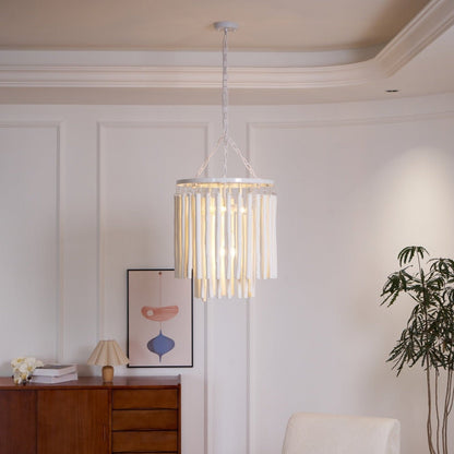 Swinton Chandelier | White Wood & Metal | Multiple Head Options