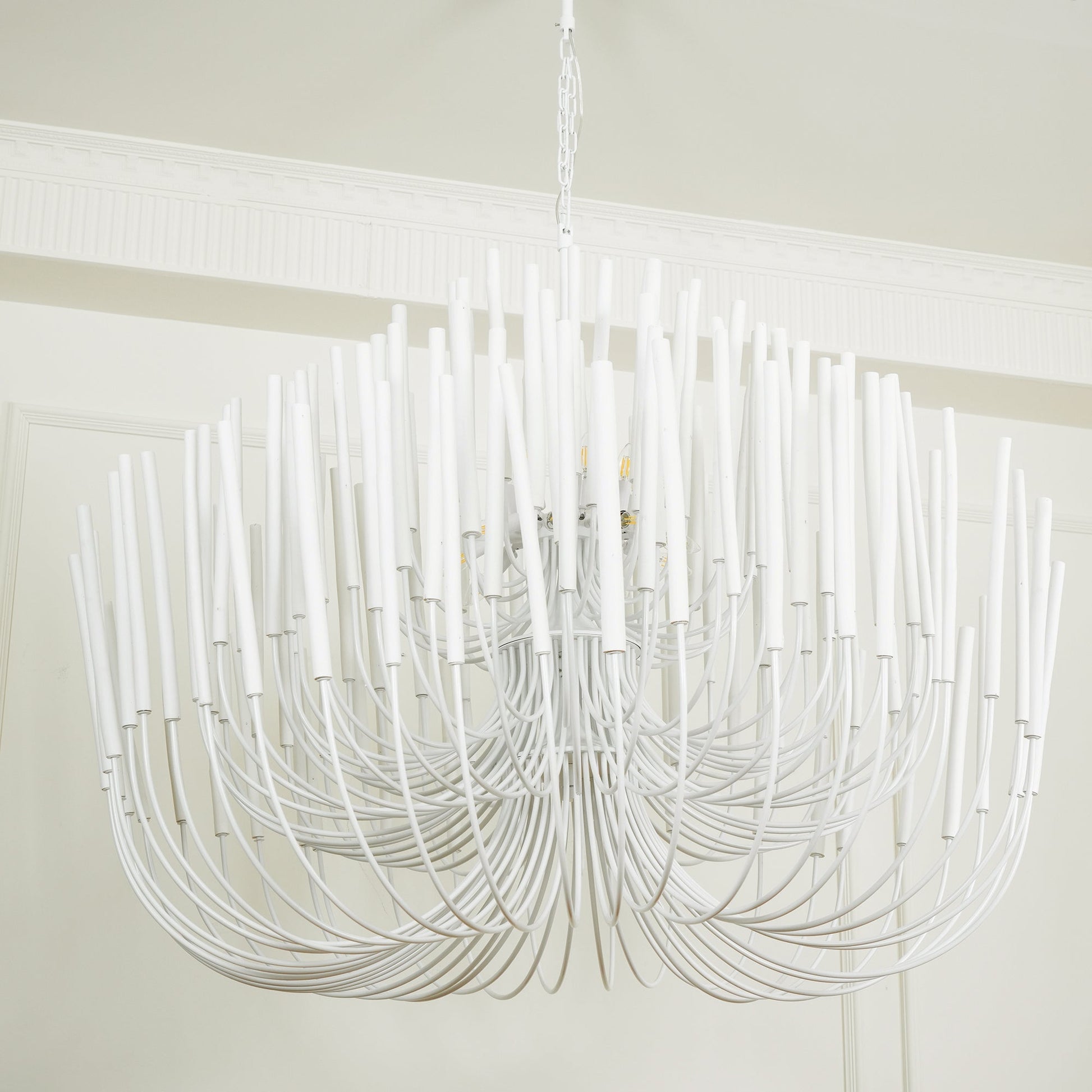 Swinton Chandelier | White Wood & Metal | Multiple Head Options