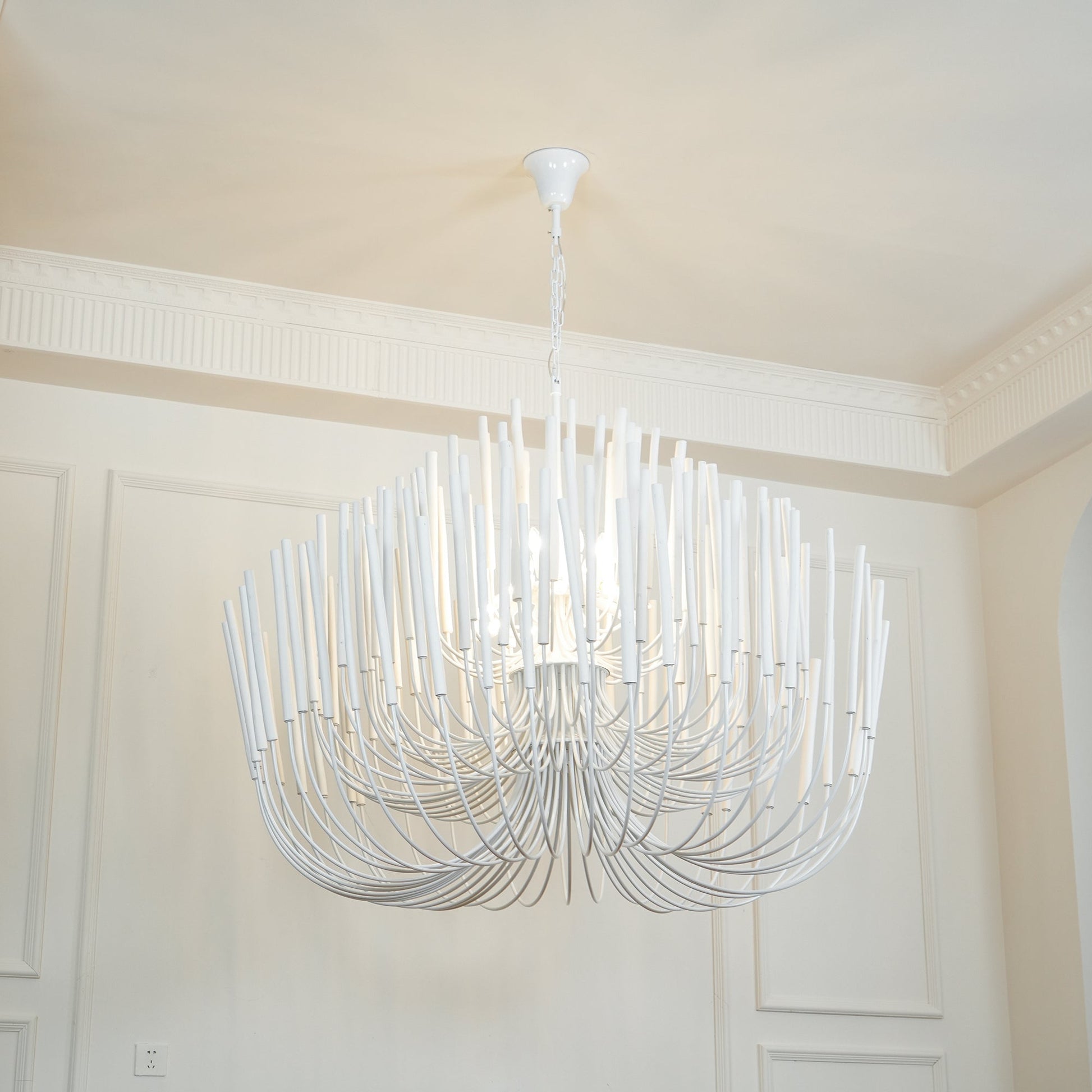 Swinton Chandelier | White Wood & Metal | Multiple Head Options