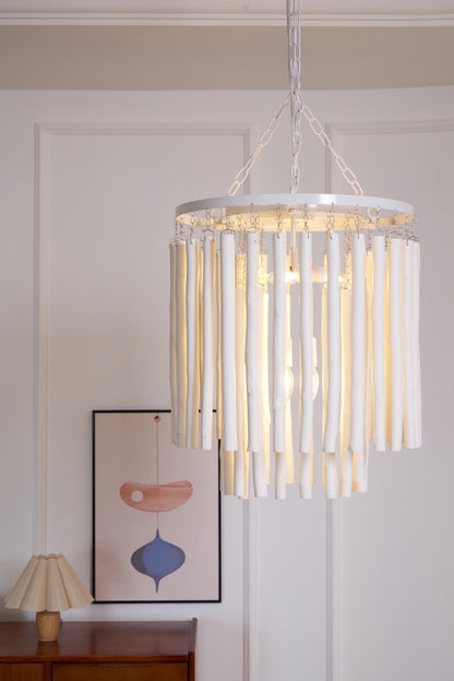 Swinton Chandelier | White Wood & Metal | Multiple Head Options
