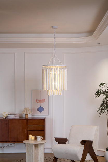Swinton Chandelier | White Wood & Metal | Multiple Head Options