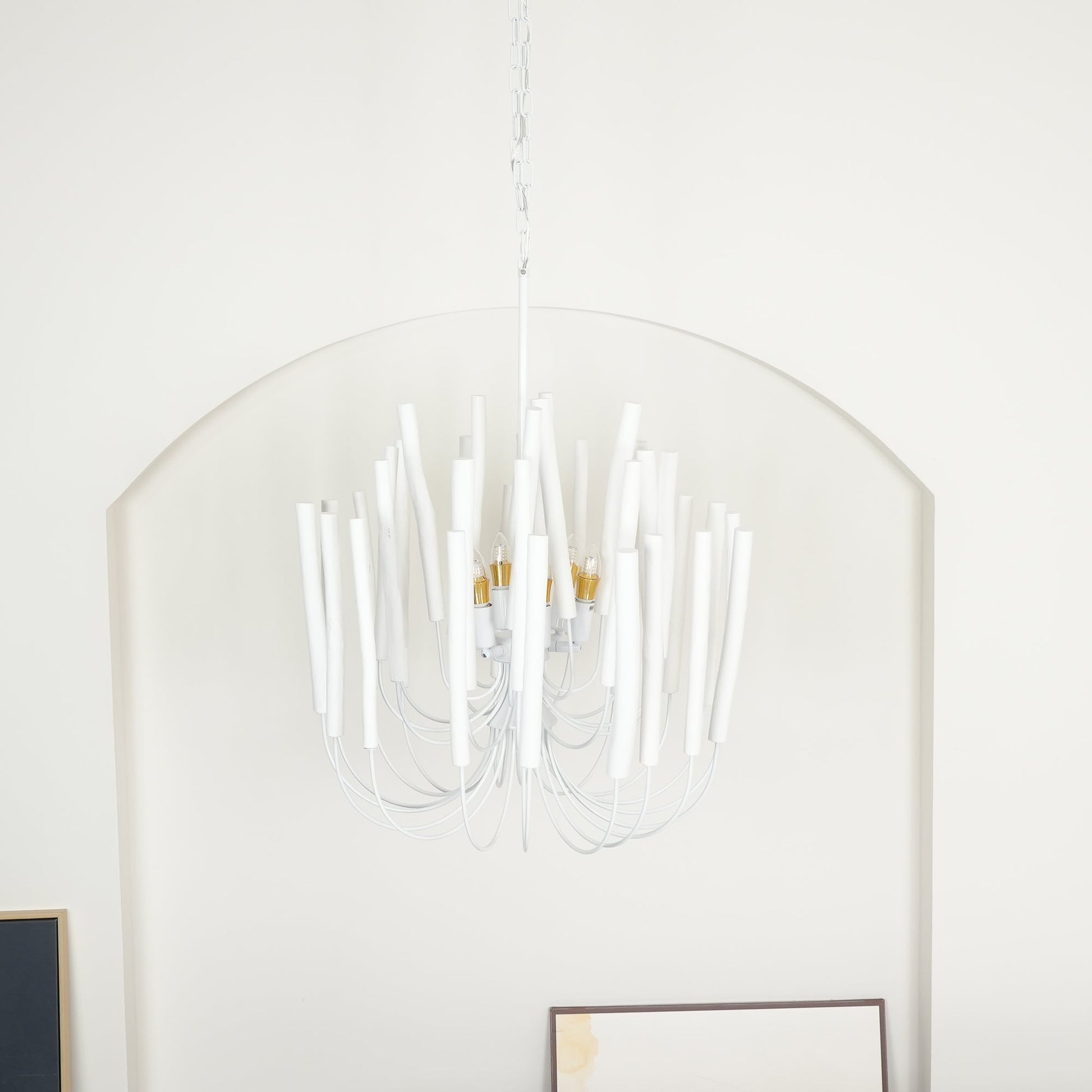Swinton Chandelier | White Wood & Metal | Multiple Head Options