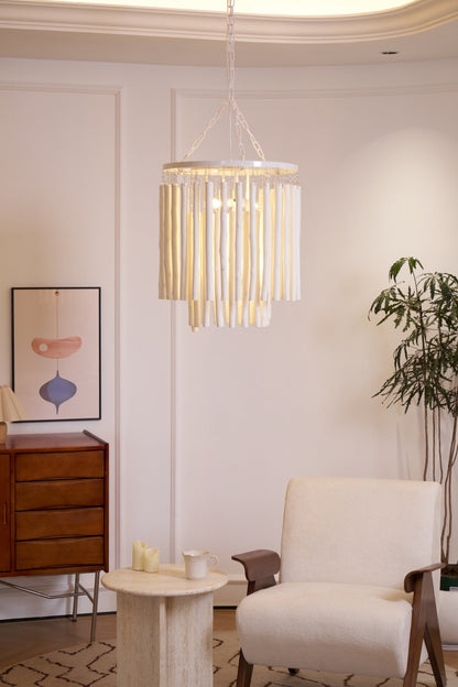 Swinton Chandelier | White Wood & Metal | Multiple Head Options
