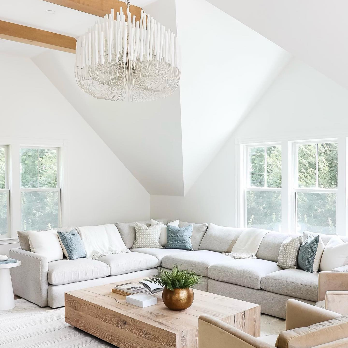 Swinton Chandelier | White Wood & Metal | Multiple Head Options