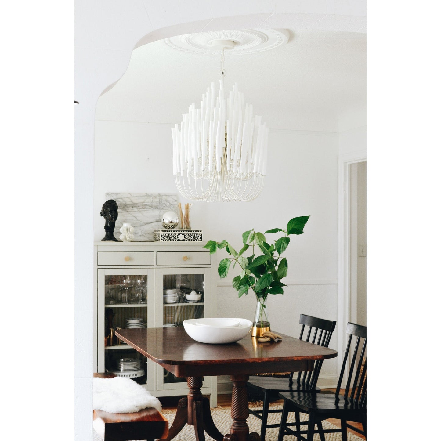 Swinton Chandelier | White Wood & Metal | Multiple Head Options