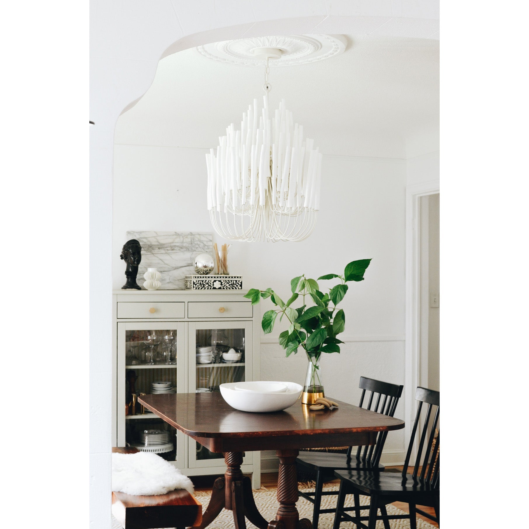 Swinton Chandelier | White Wood & Metal | Multiple Head Options