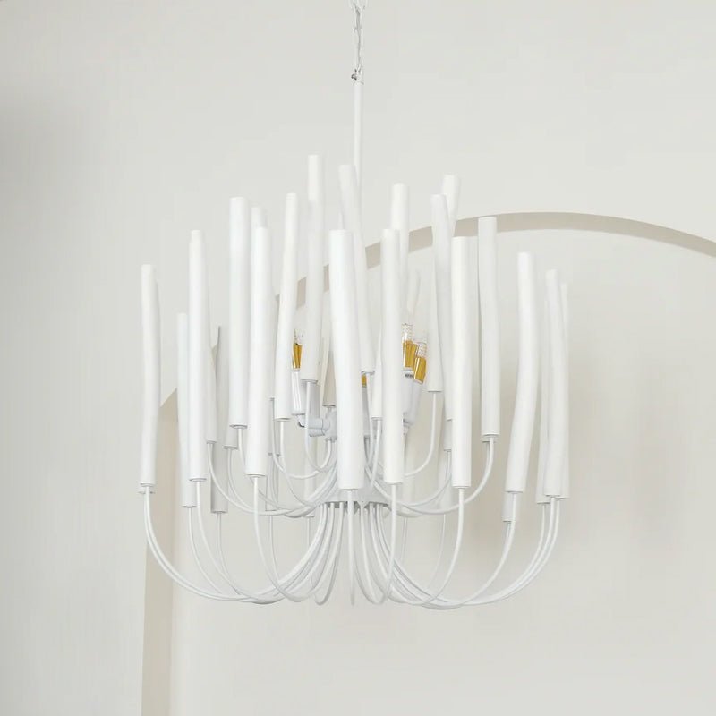 Swinton Chandelier | White Wood & Metal | Multiple Head Options