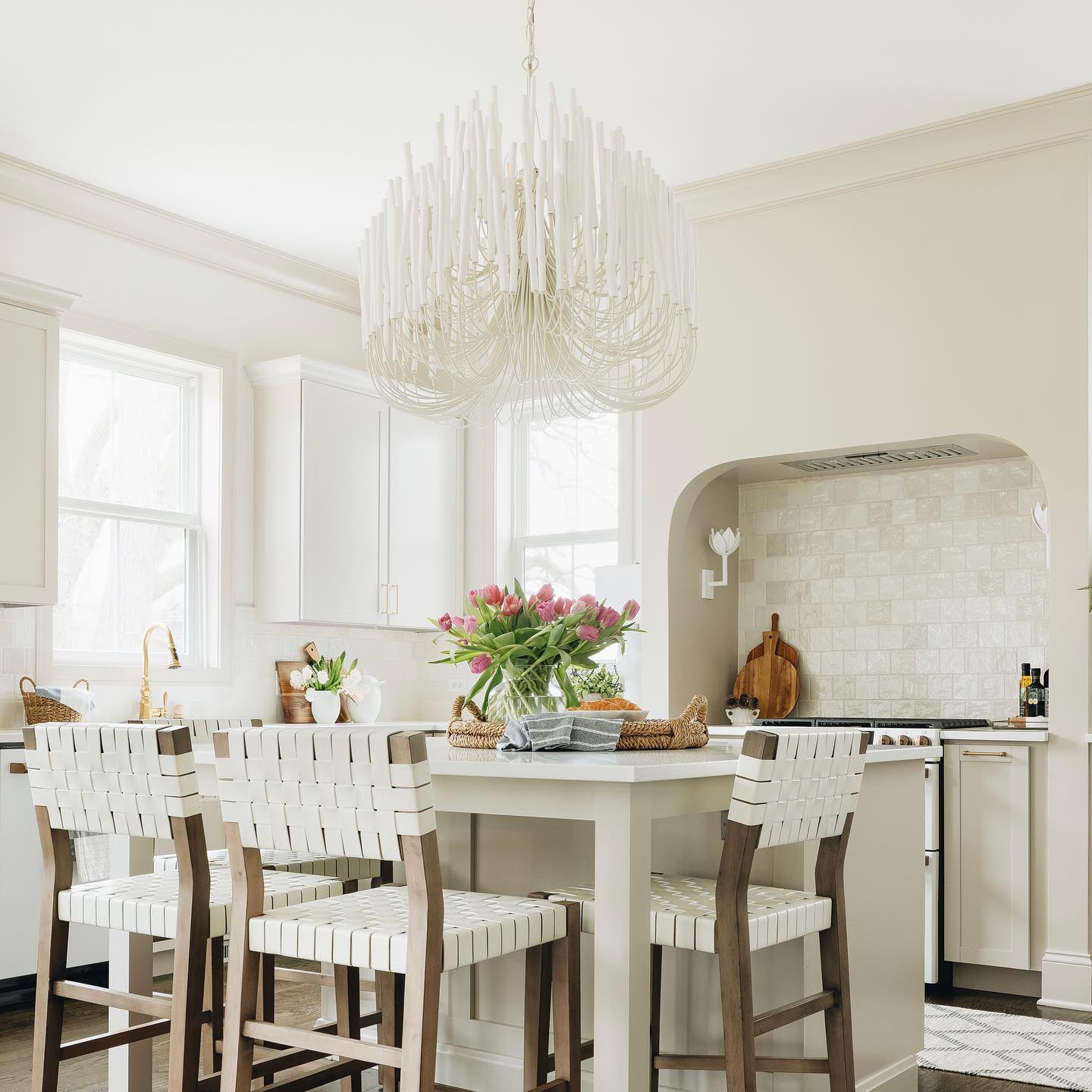 Swinton Chandelier | White Wood & Metal | Multiple Head Options