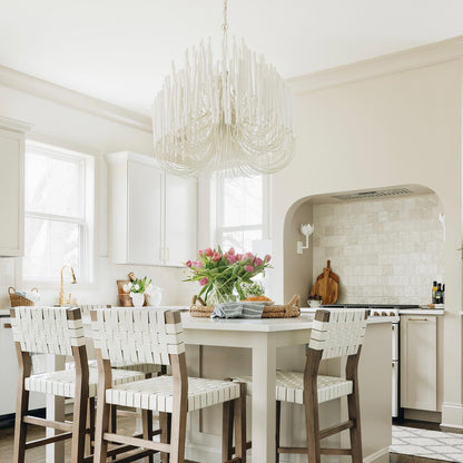 Swinton Chandelier | White Wood & Metal | Multiple Head Options