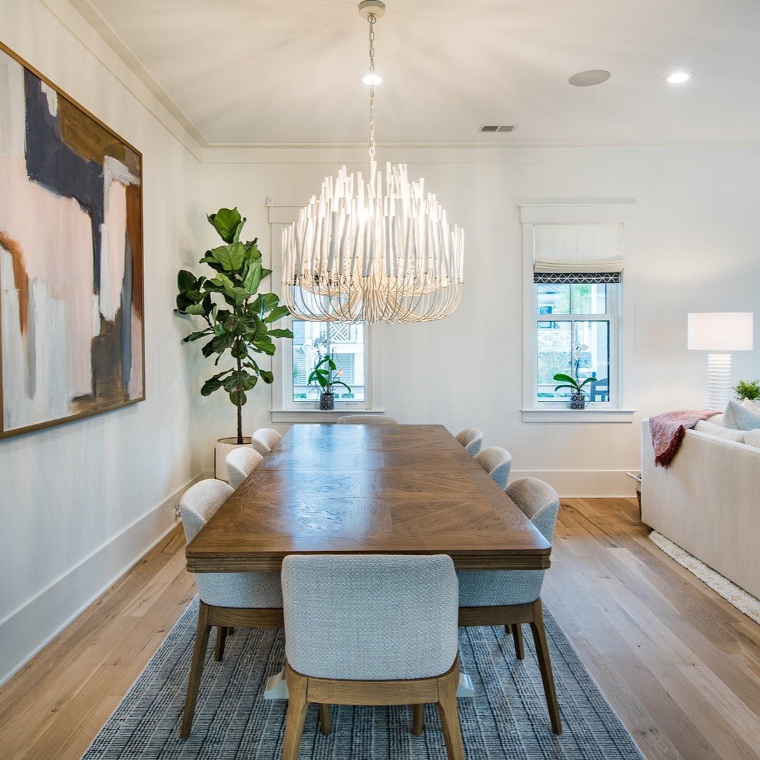 Swinton Chandelier | White Wood & Metal | Multiple Head Options