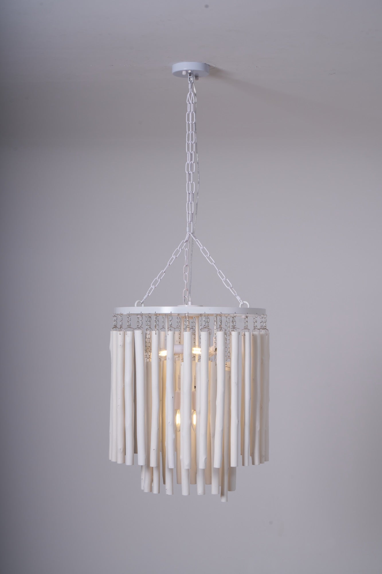 Swinton Chandelier | White Wood & Metal | Multiple Head Options