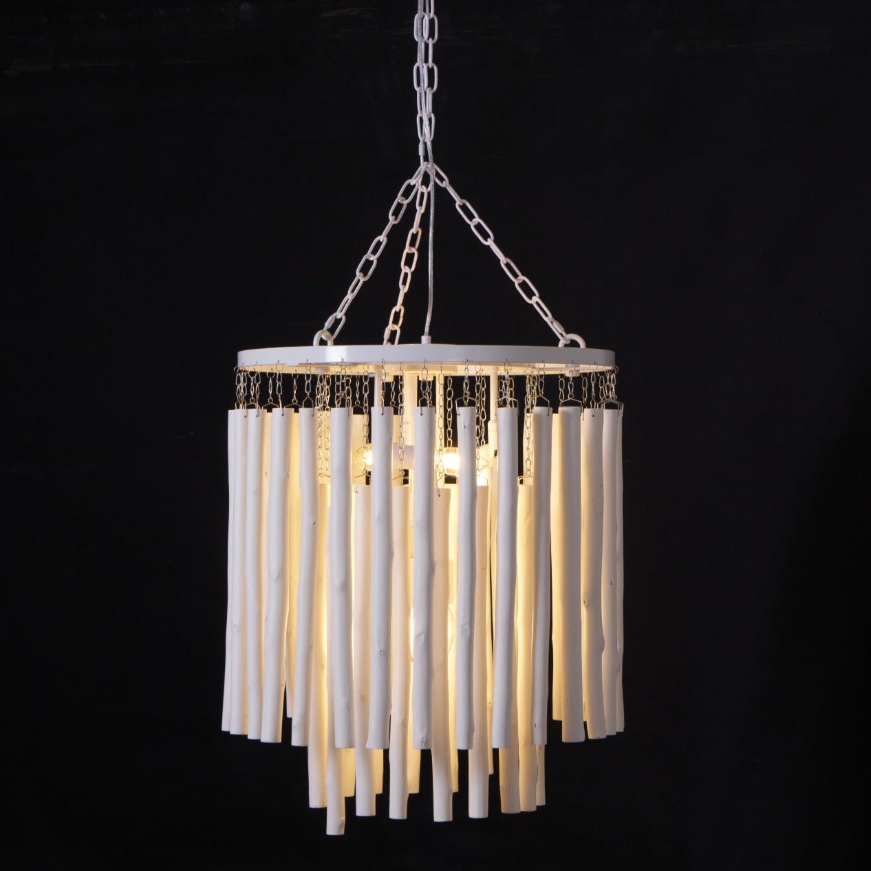 Swinton Chandelier | White Wood & Metal | Multiple Head Options