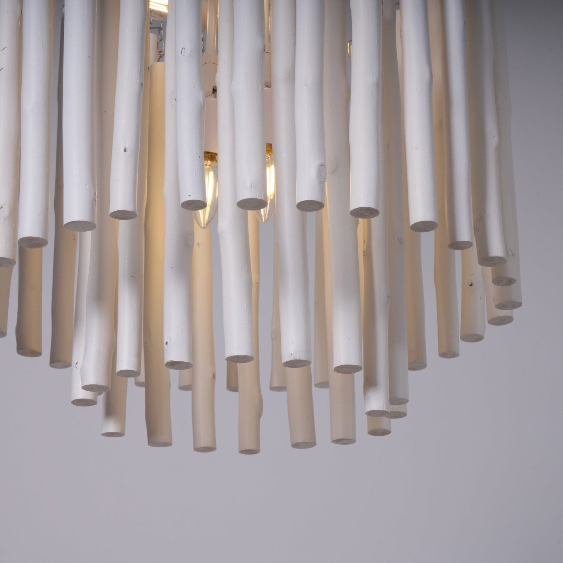 Swinton Chandelier | White Wood & Metal | Multiple Head Options
