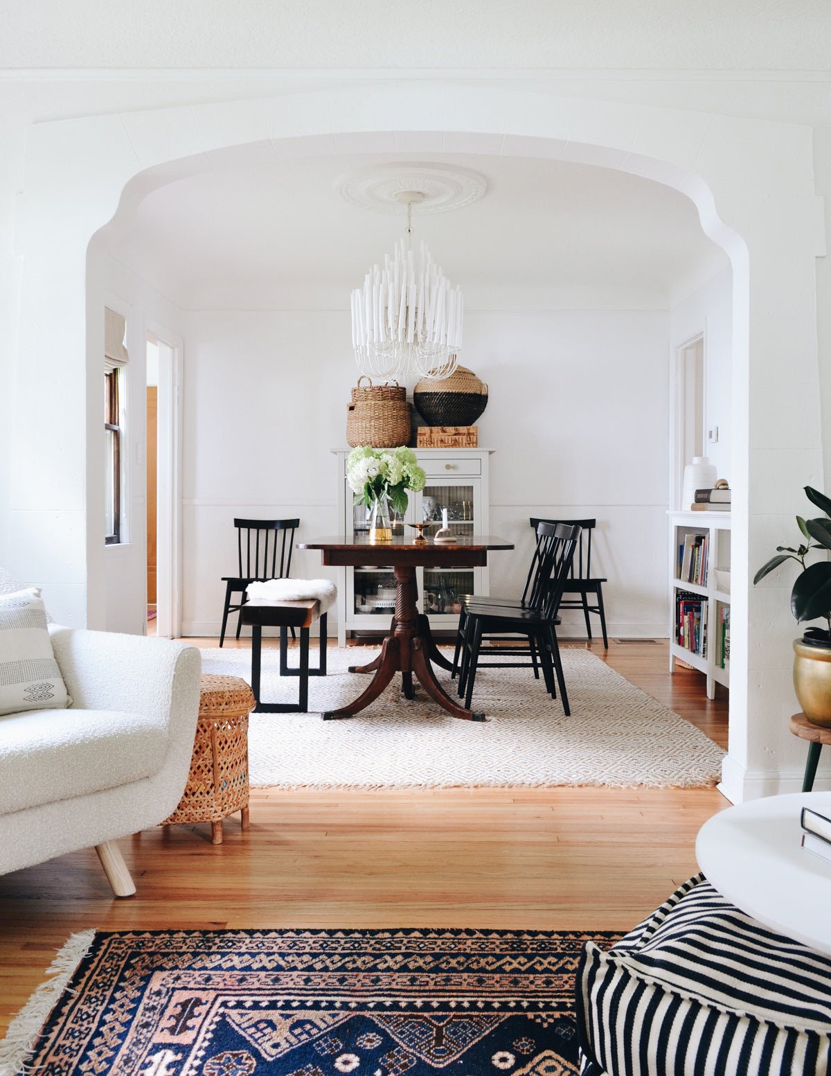 Swinton Chandelier | White Wood & Metal | Multiple Head Options