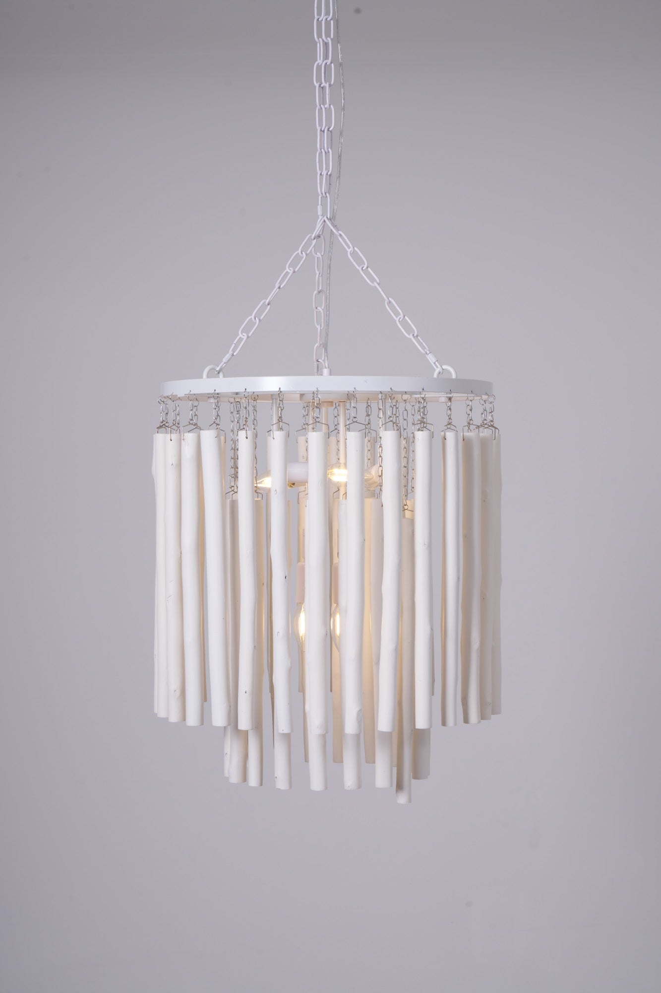 Swinton Chandelier | White Wood & Metal | Multiple Head Options