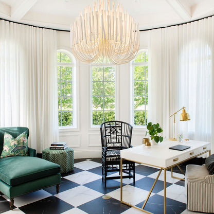 Swinton Chandelier | White Wood & Metal | Multiple Head Options