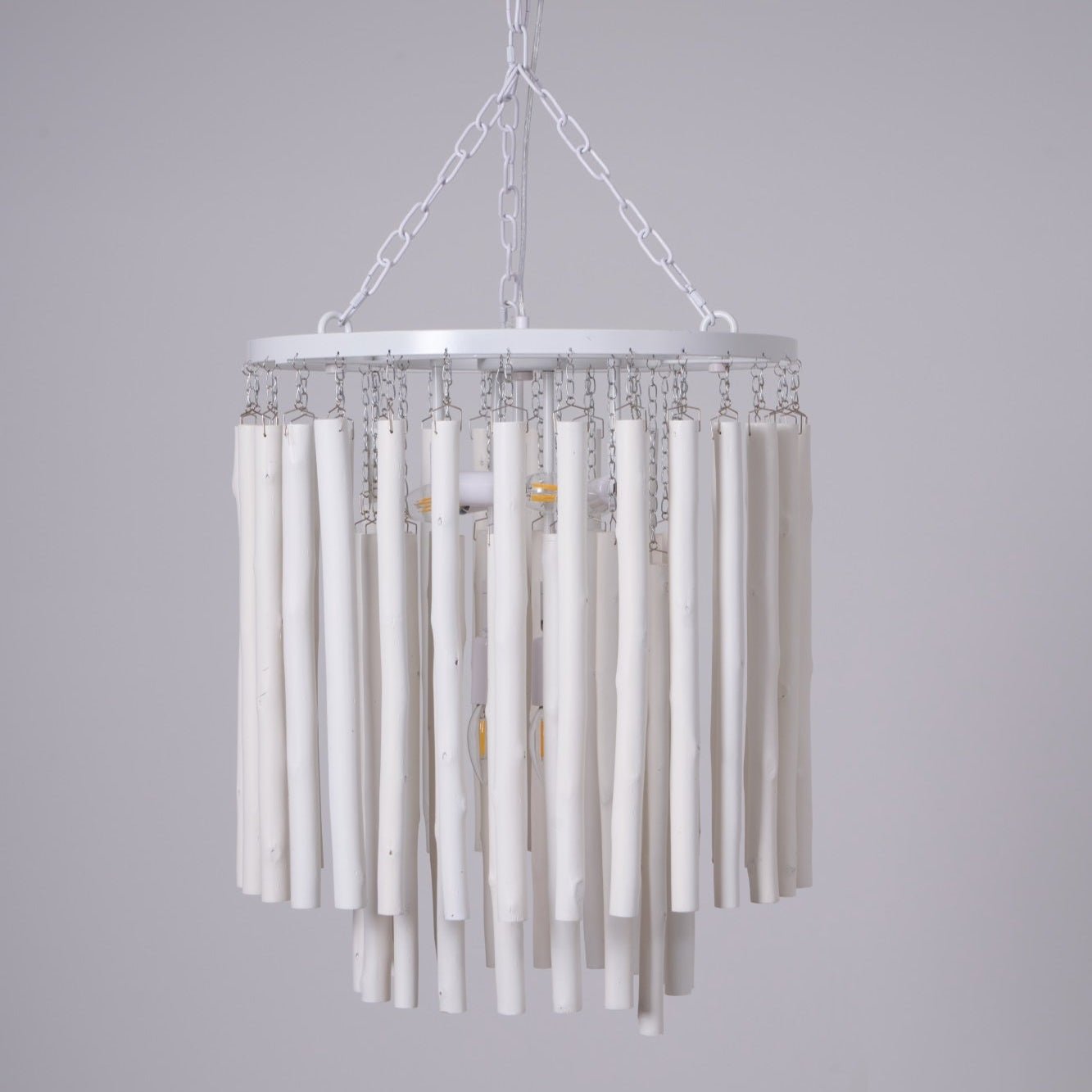 Swinton Chandelier | White Wood & Metal | Multiple Head Options