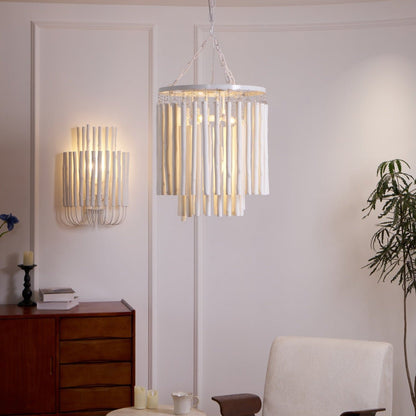 Swinton Chandelier | White Wood & Metal | Multiple Head Options