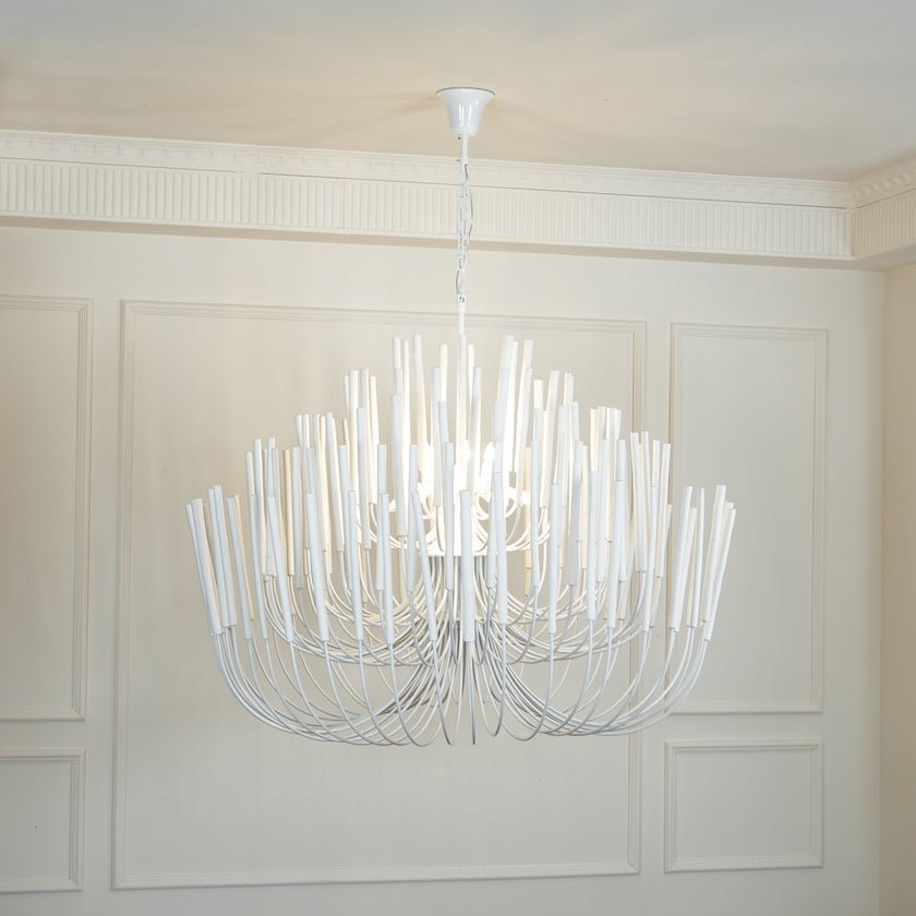 Swinton Chandelier | White Wood & Metal | Multiple Head Options