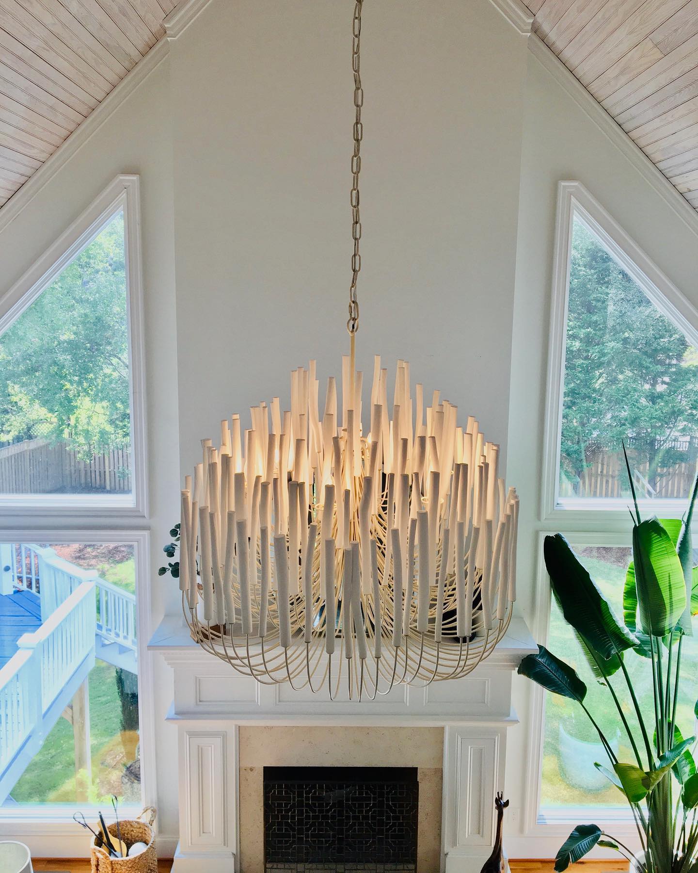 Swinton Chandelier | White Wood & Metal | Multiple Head Options