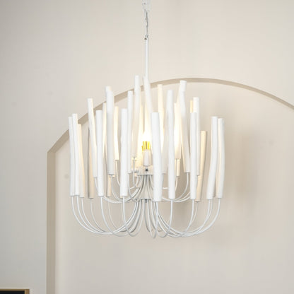 Swinton Chandelier | White Wood & Metal | Multiple Head Options
