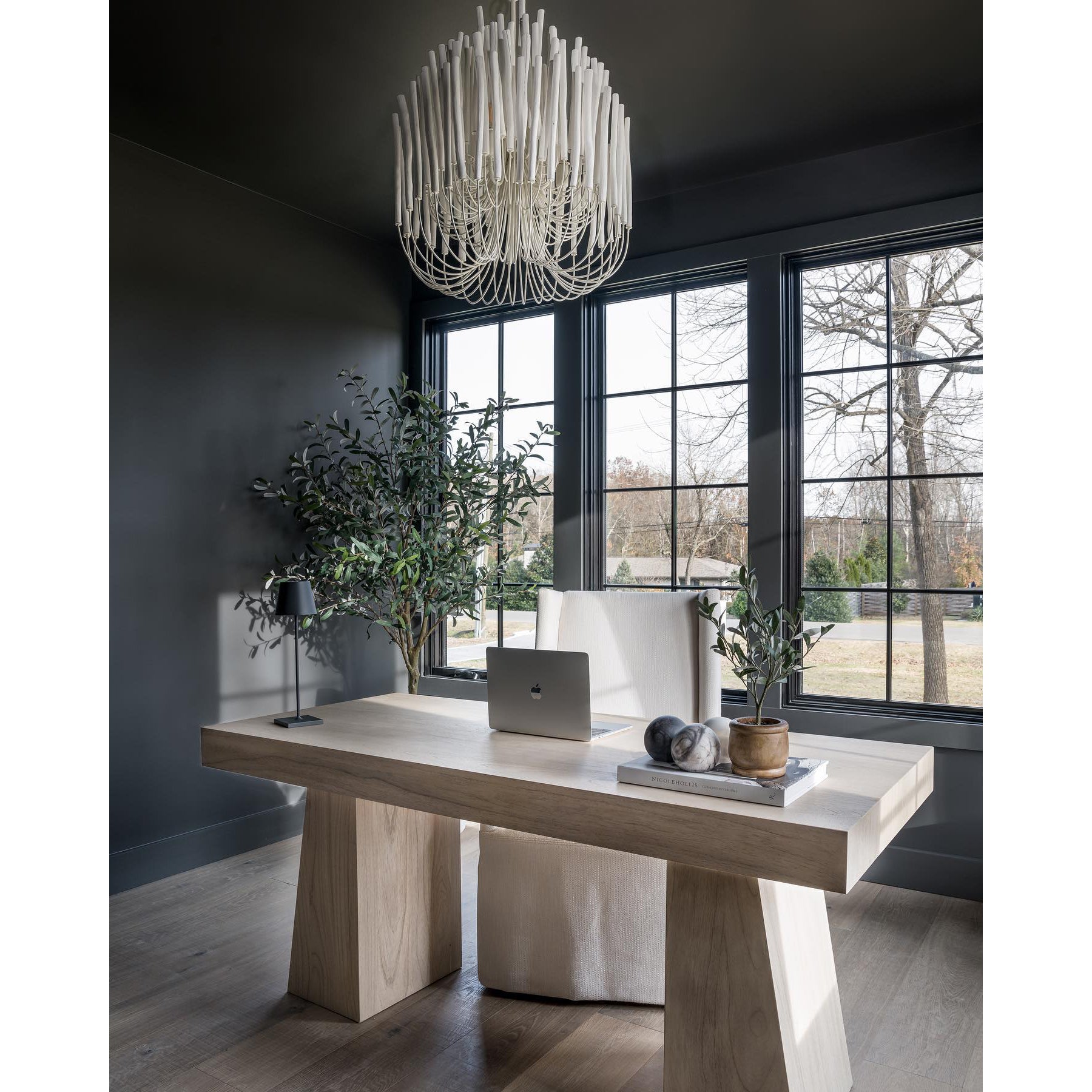 Swinton Chandelier | White Wood & Metal | Multiple Head Options