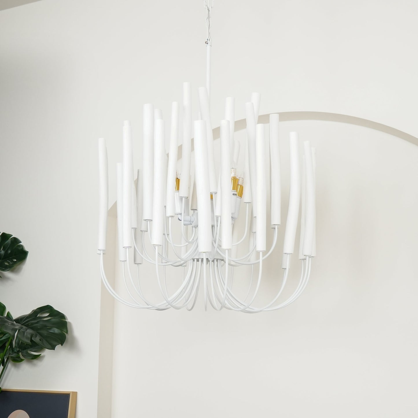 Swinton Chandelier | White Wood & Metal | Multiple Head Options