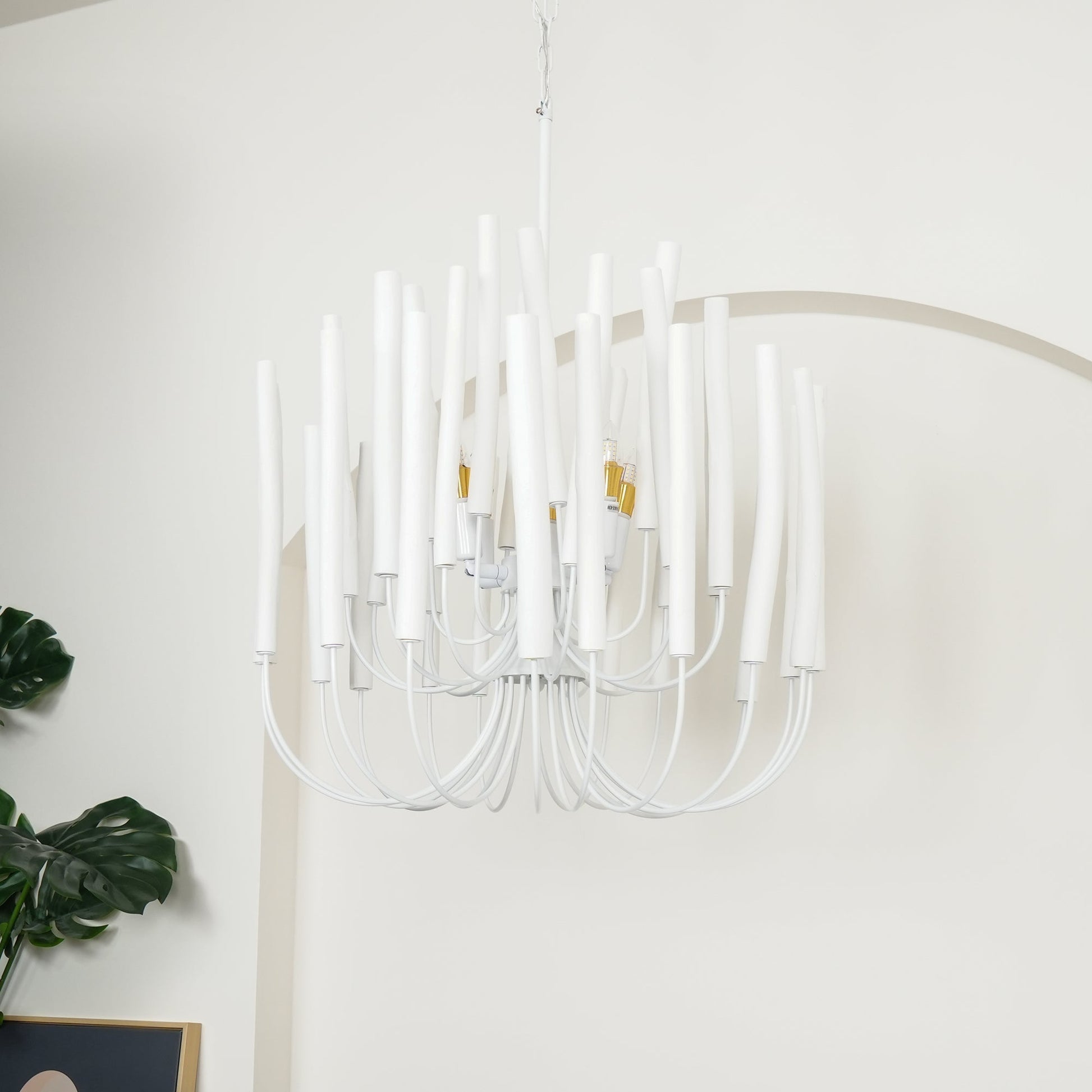 Swinton Chandelier | White Wood & Metal | Multiple Head Options