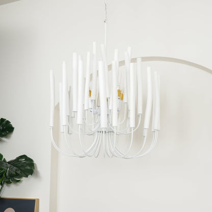 Swinton Chandelier | White Wood & Metal | Multiple Head Options